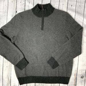 DANIEL HECHTER Paris 100% cashmere 1/4 zip pullover sweater